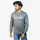 Men's Grey Melange Full Sleeve T-Shirt | Premium Cotton Round Neck Casual Regular Fit T-Shirt